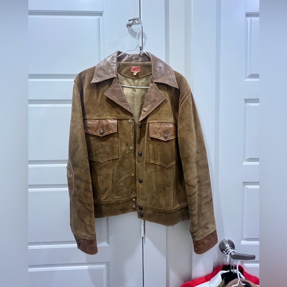 VINTAGE suede/ leather brown jacket
